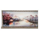 Large 3 panel accented print on canvas landscape