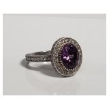 Sterling and purple sapphire ring