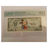 $1 2000 Disney Dollar PMG Grade 65