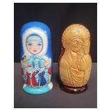 Pair of Vintage Russian Matryoshka nesting dolls