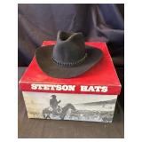 Vintage Stetson Black cowboy hat with box