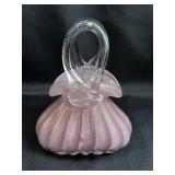 Glass art purse vase