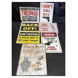 Group of 7 Trespassing signs