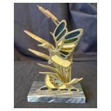 Vintage brass flying duck sculpture