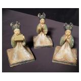 Group of 3 Asian figural clay women musicians