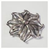 Sterling silver Flora brooch