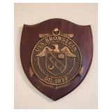 US Navy brass wall plaque from USS Bronstein