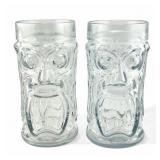 Pair of vintage screaming tiki mug glasses