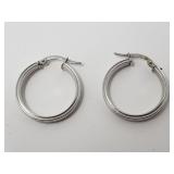 18k white gold hoop earrings