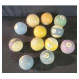 Group of vintage pool balls