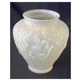 Lalique style frosted glass vase