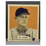 1949 Bowman #132 Al Evans Baseball Card.