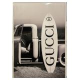 Framed surfboard on truck giclée print