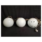 Group of 3 mid-century light fixtures