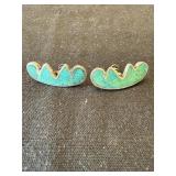 Vintage silver Mexican turquoise earrings