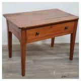 Vintage knotty pine single drawer writing desk