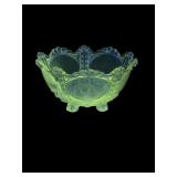 Antique uranium glass footed dish