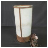 Mid century modern alabaster and copper tube lamp