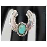 Sterling silver naja ring w/ turquoise