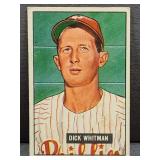 1951 Bowman #221 Dick Whitman Baseball Card.