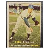 1957 Topps #252 Carl Erskine Baseball Card.