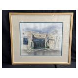 Framed signed water color on rag paper M.Randall