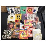 Box of 45 RPM records including Stevie Nicks, T