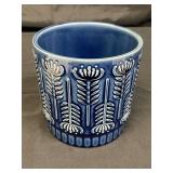 Blue ceramic planter