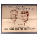 Vintage UAW Education Poster with FDR/Kennedy