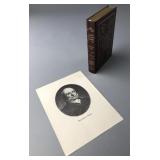 John Quincy Adams Print With Leather-bound Book