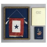 WWII Service Flag - Framed With Two Books