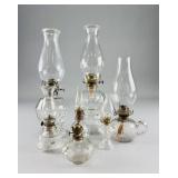 Antique Clear Glass Oil Lamps