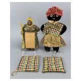 Antique Paper Mache Mammy Notepad/Pot Holders