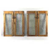 4 Antique Leaded Glass Doors 16" x 42-1/2"