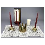 Christmas Candle Holders Dept 56 & India Brass