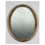 Oval Mahogany Veneer Mirror