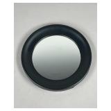 Black Painted Metal Round Mirror