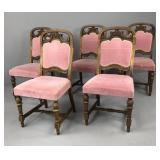 Set of 5 Antique Dining Chairs Early 20th C.