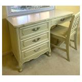 1960s French Provincial Desk and Chair Henry Link