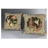 Pair of Petit Point Hummingbirds Pillows