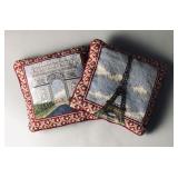 Pair of Paris Scene Needlepoint Pillows