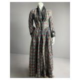 1850s Cotton Print with Velvet Trim Day Dress