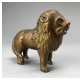 Antique Cast Iron Lion Bank Early 20th C.