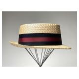 Dobbs Fifth Ave. Straw Boater Hat Circa 1960