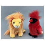 Vintage Lion & Cardinal Beanie Babies