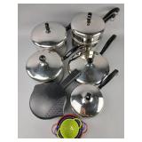 6pcs Set Of Pans & 4 Strainers