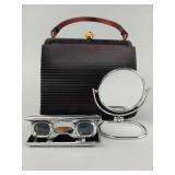 Vintage Coblentz Satin Bag, Opera Glasses & Mirror