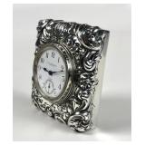 Black Starr & Frost Sterling Cased Travel Clock