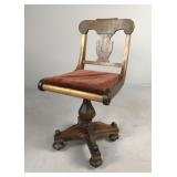 Antique Federal Revival Swivel Desk Chair