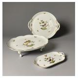 Herend Rothschild Bird 3 Porcelain Serving Trays